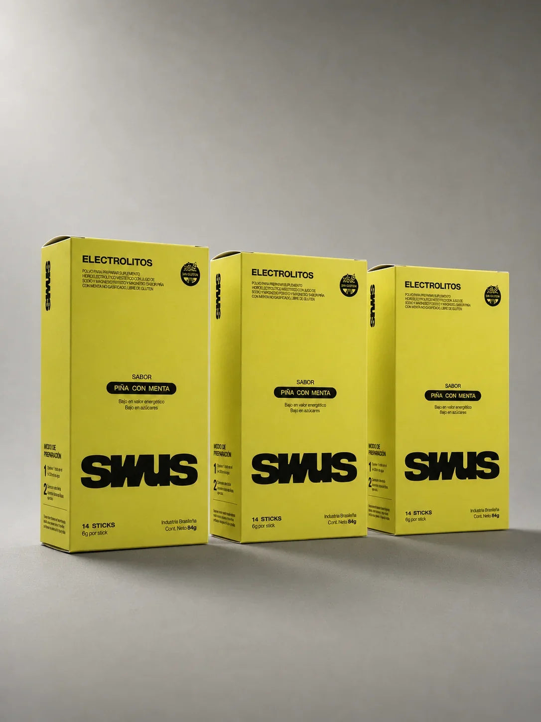 ELECTROLITOS DE PIÑA CON MENTA | 3 CAJAS 42 STICKS